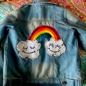 Lola and The Boys Rainbow Jean Jacket